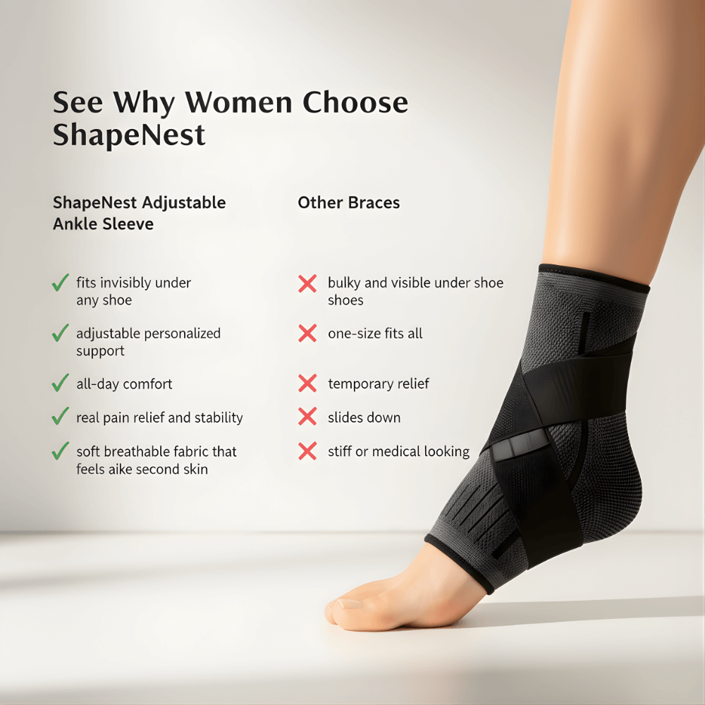 Adjustable Compression Ankle Support for Pain Relief & Stability