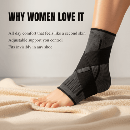 Adjustable Compression Ankle Support for Pain Relief & Stability