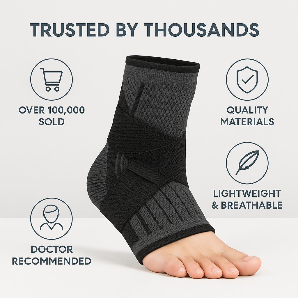 Adjustable Compression Ankle Support for Pain Relief & Stability